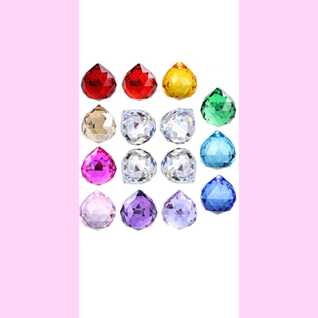 coloured glass crystals