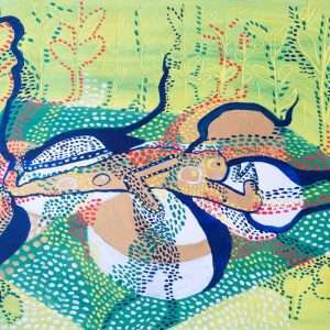 Side Leg Forward Fold Painting Art