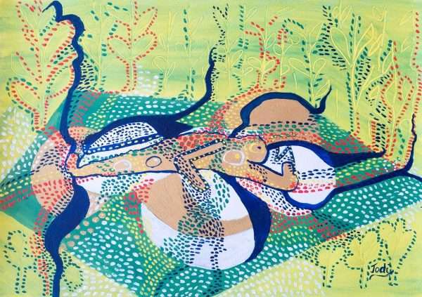 Side Leg Forward Fold Painting Art