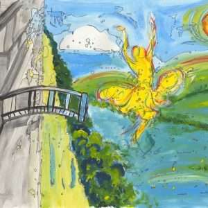 Crossing The Bridge Painting